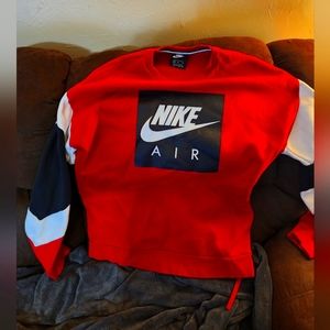 Nike Air long sleeve sweater shirt size M red white and black